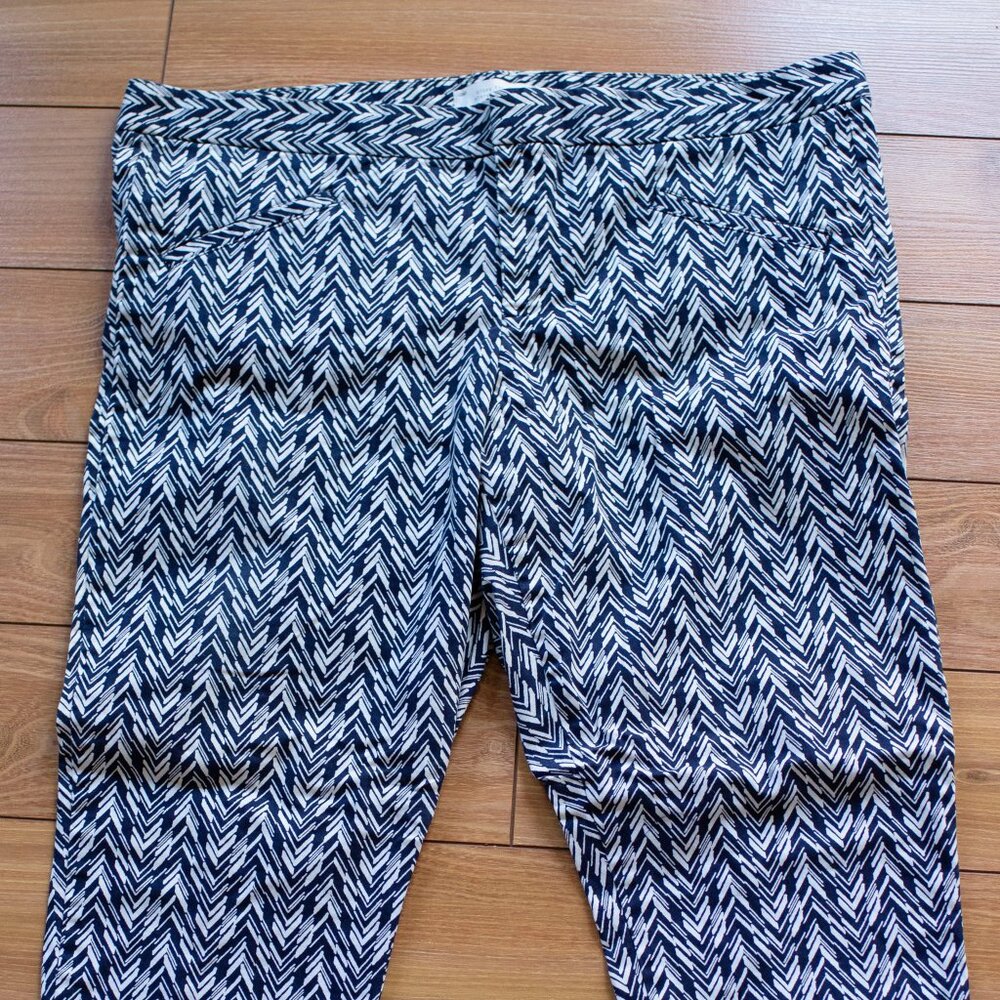 GAP Ultra Skinny Stretch Navy & White Patterned Ankle Pants